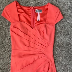 Coral dress.